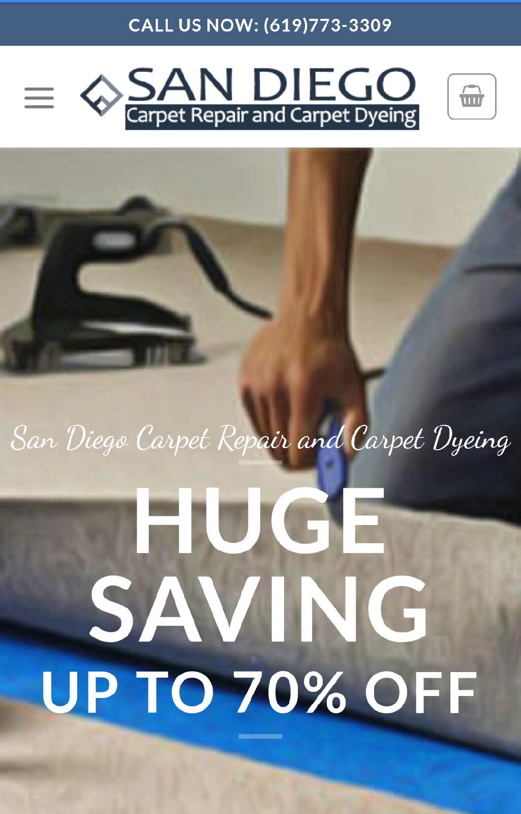 619-773-3309 San Diego carpet repair and carpet dying logo